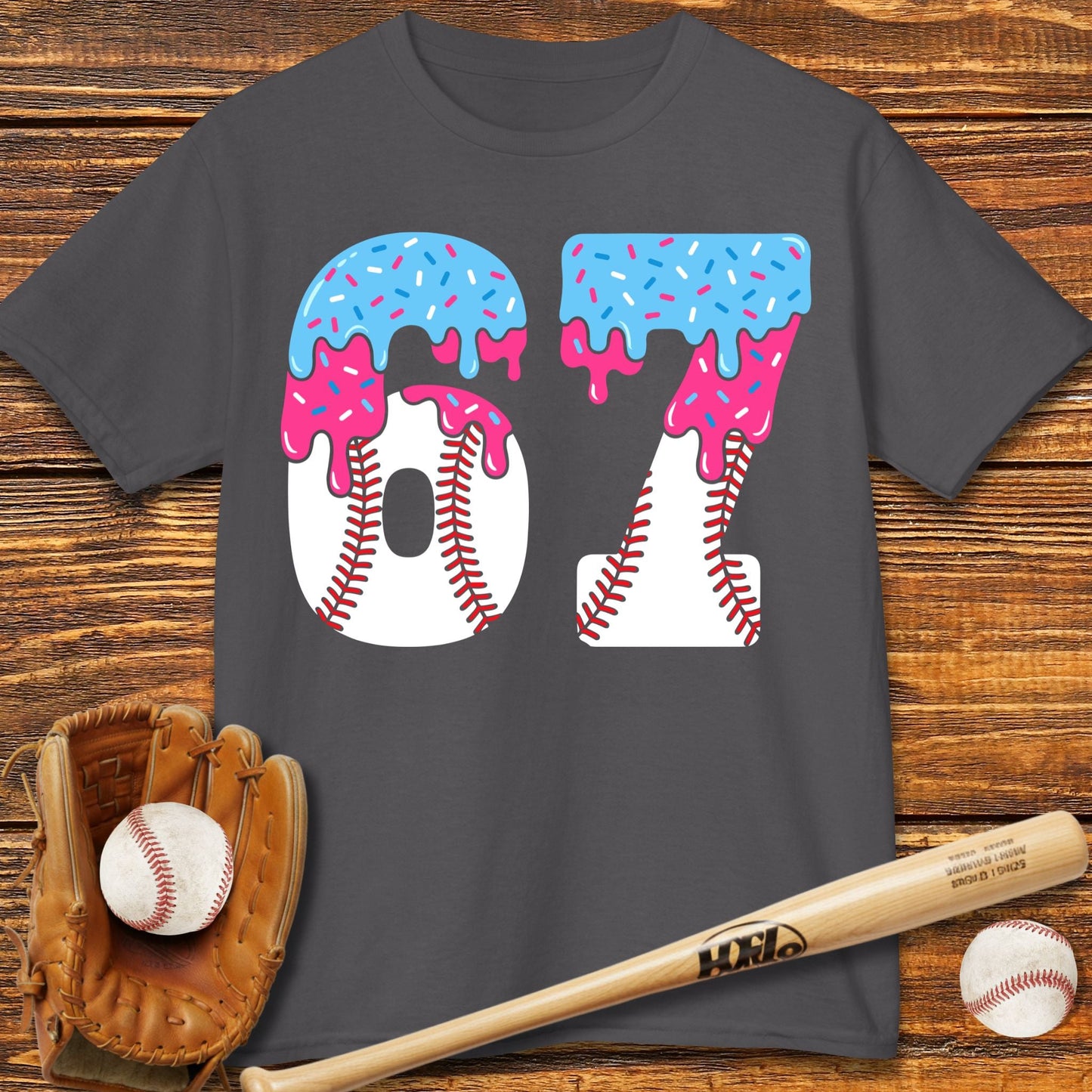 67 Baseball Drip Kids T-shirt - HomeRun PrintsKids clothes