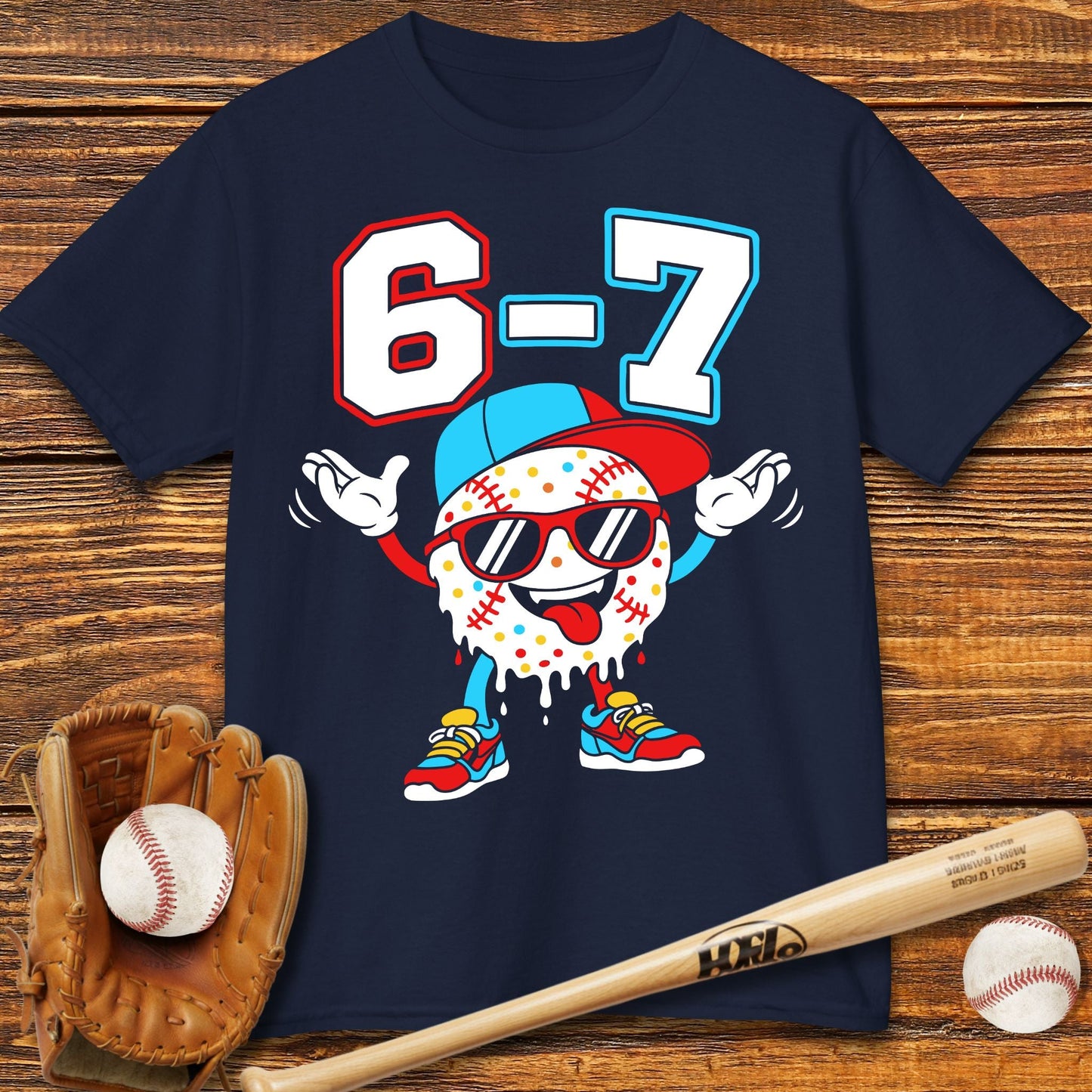 67 Baseball Drip Kids T-shirt - HomeRun PrintsKids clothes