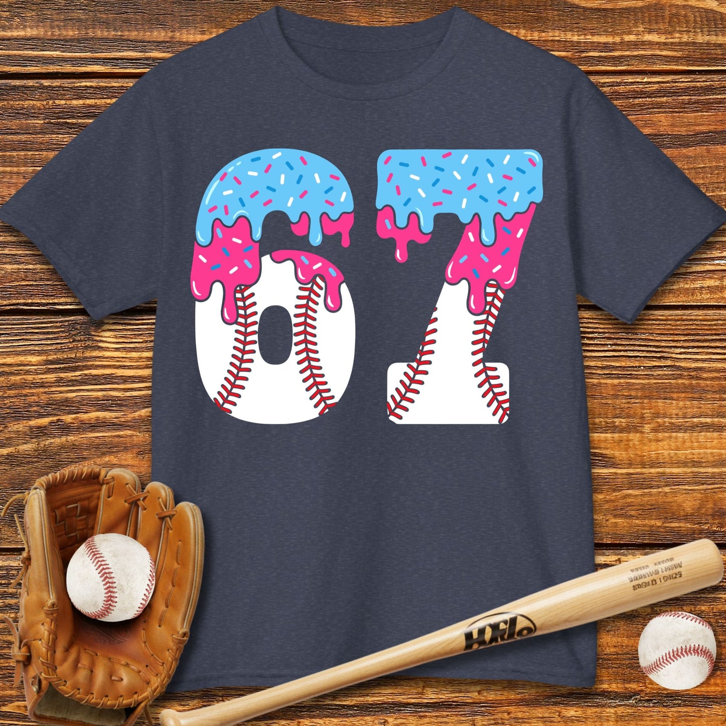 67 Baseball Drip Kids T-shirt - HomeRun PrintsKids clothes