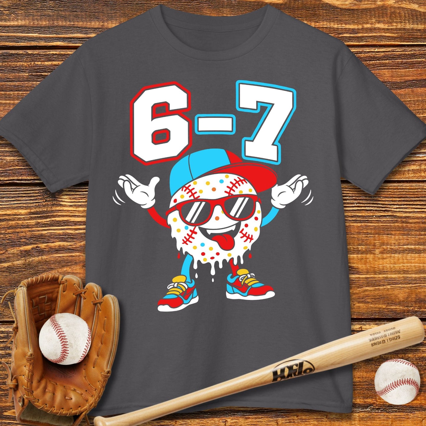 67 Baseball Drip Kids T-shirt - HomeRun PrintsKids clothes
