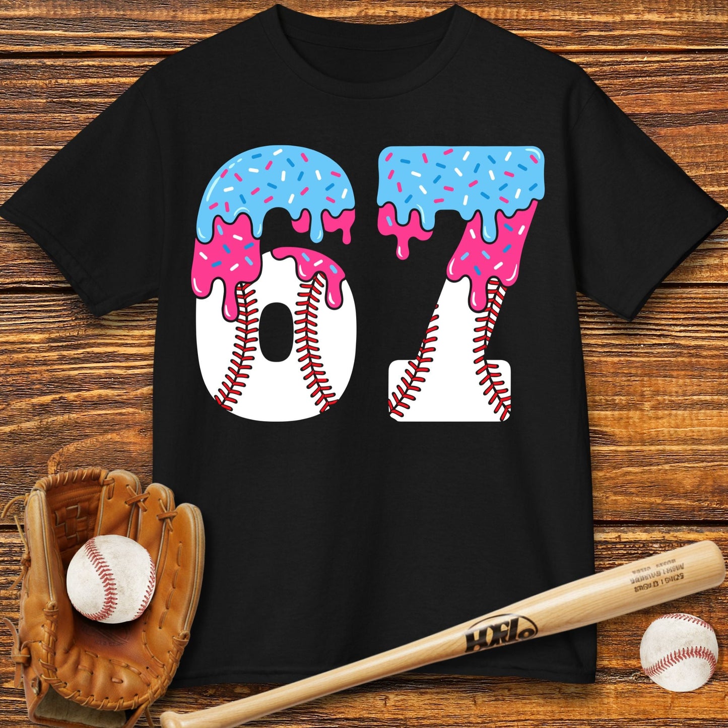 67 Baseball Drip Kids T-shirt - HomeRun PrintsKids clothes
