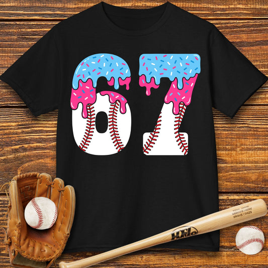 67 Baseball Drip Kids T-shirt - HomeRun PrintsKids clothes