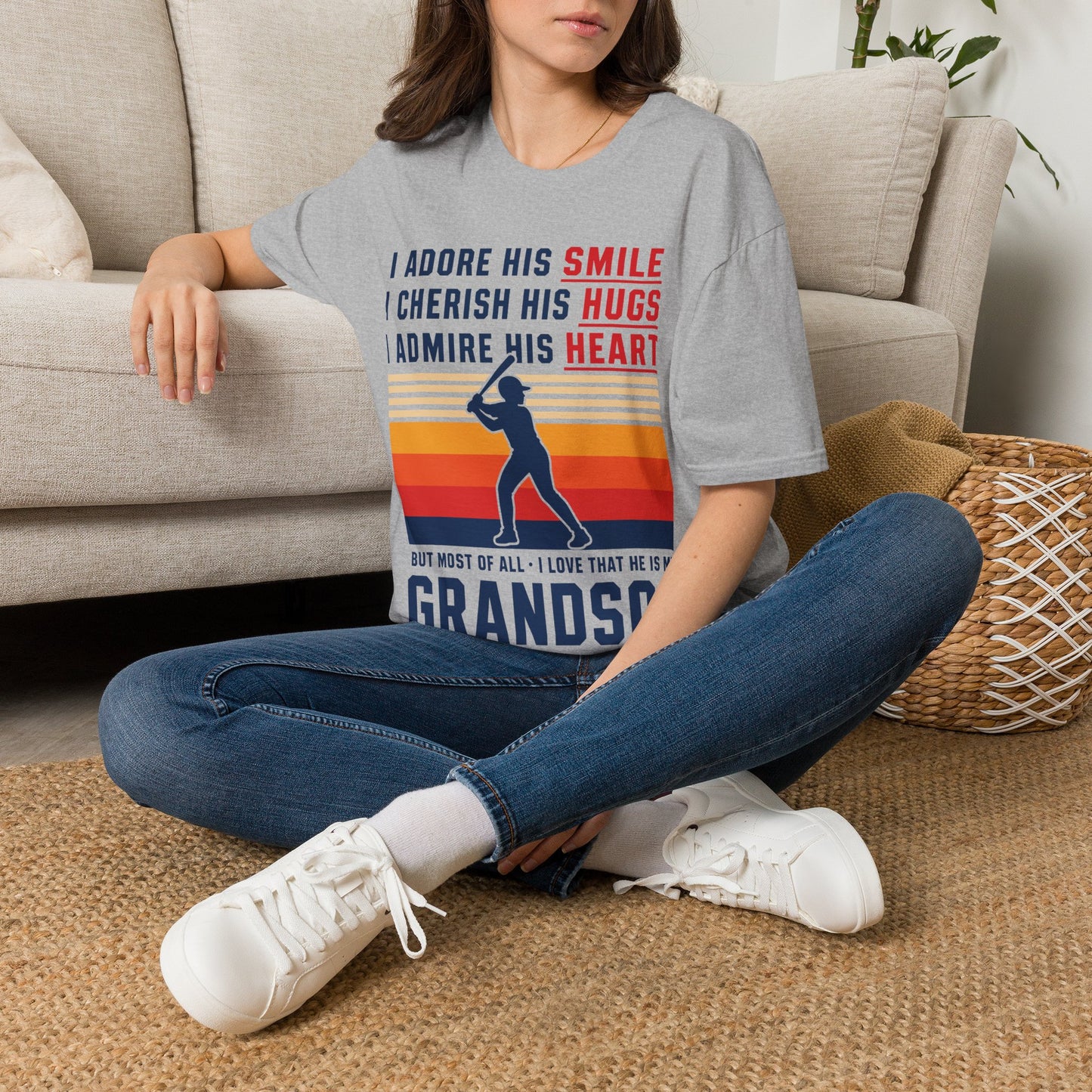 Grandma's Baseball Heart T-Shirt