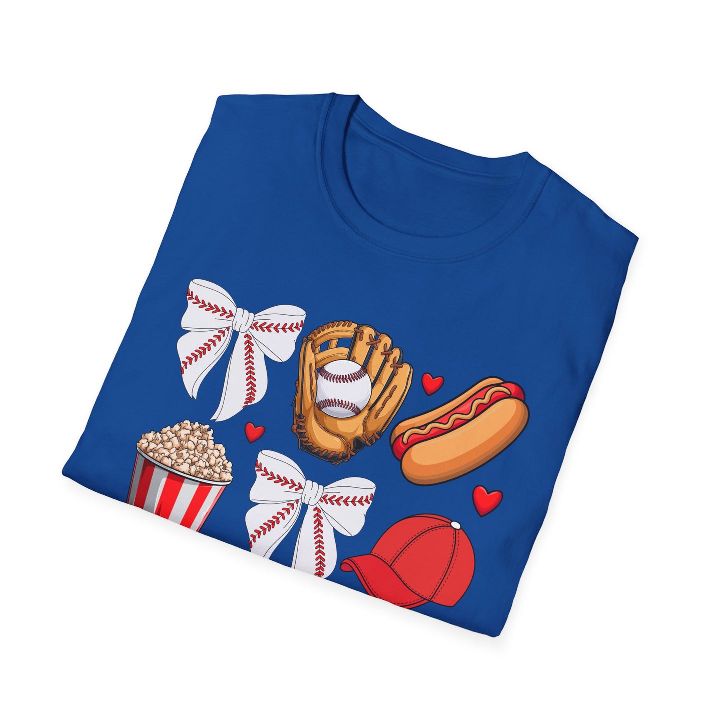Baseball & Movie Night Unisex Softstyle T-Shirt, Sports Fan Tee, Gift for Dad, Summer Outing Shirt, Movie Lovers Apparel