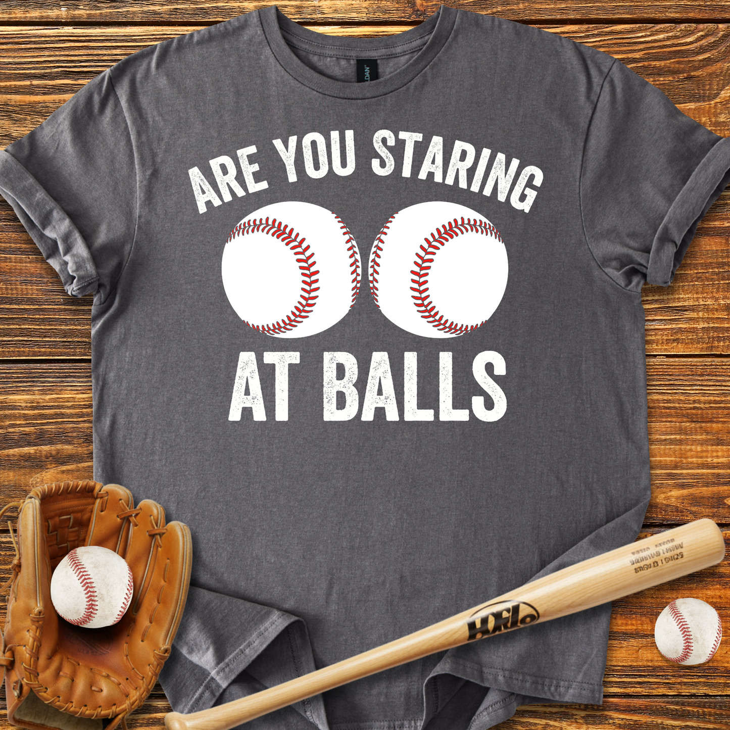 Staring At My Balls Adult T-shirt