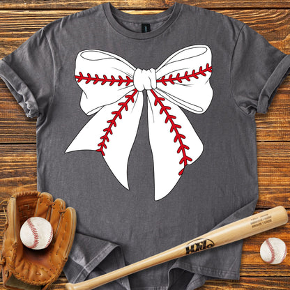 Baseball Coquette Bow Adult T-Shirt
