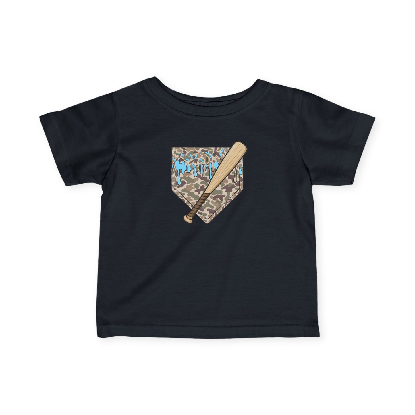 Baseball Camo Drip Infant Baby Tee