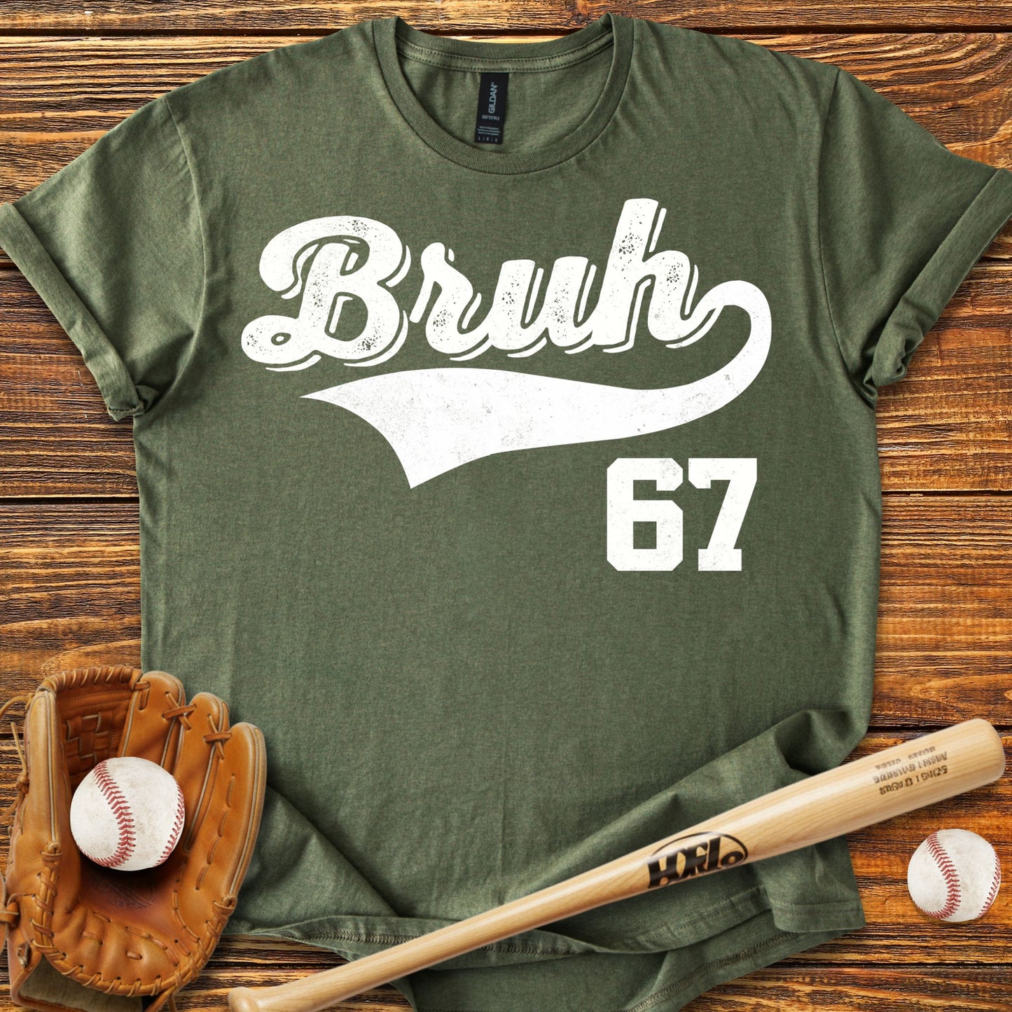 67 Bruh Baseball Adult T-Shirt