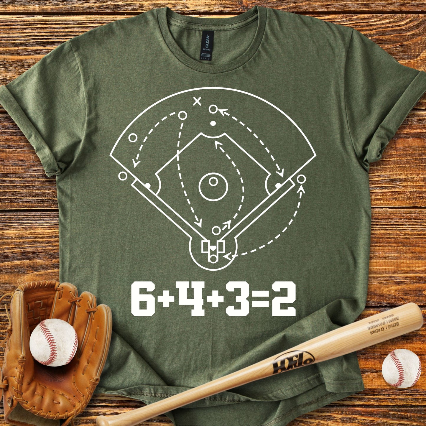 6 4 3 2 Double Play Adult T-shirt
