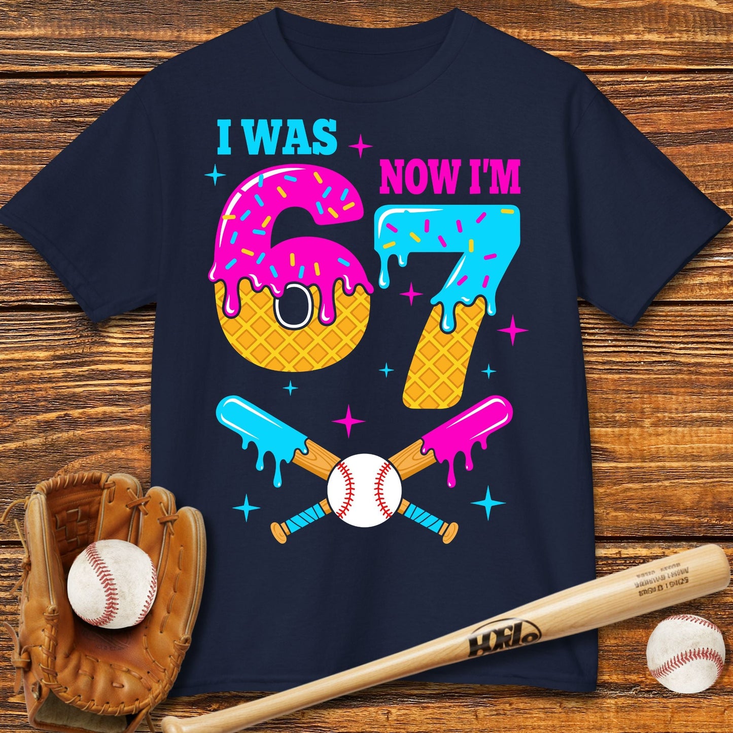 7th Birthday Drip 67 Kids T-shirt - HomeRun PrintsKids clothes