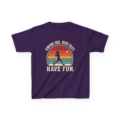 Swing Big Run Fast Have Fun Kids T-shirt