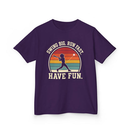 Swing Big Run Fast Have Fun Kids T-shirt