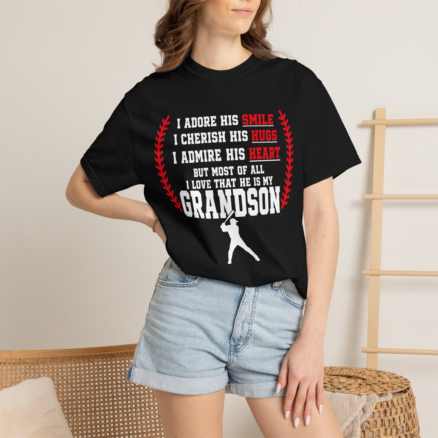Grandma's Baseball Heart T-Shirt