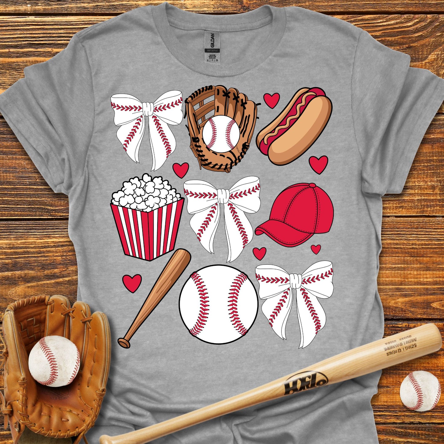 Baseball Coquette Bow Adult T-Shirt