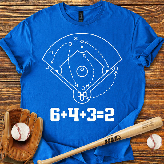 6 4 3 2 Double Play Adult T-shirt