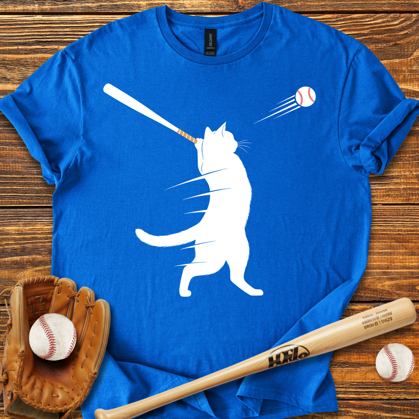 Cat Baseball Adult T-Shirt