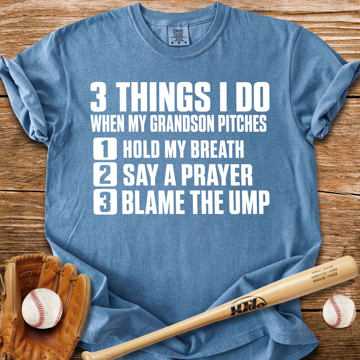 Grandson Pitches Grandma Prays T-Shirt