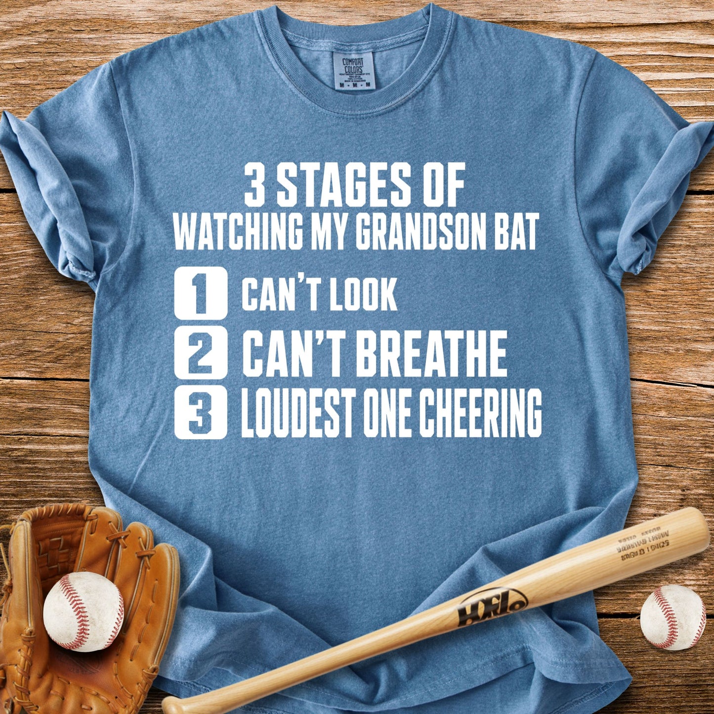 Grandson Bats Grandma Panics T-Shirt