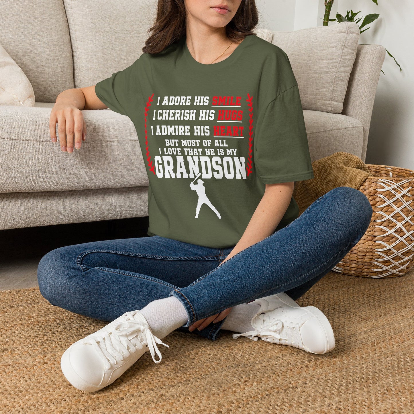 Grandma's Baseball Heart T-Shirt