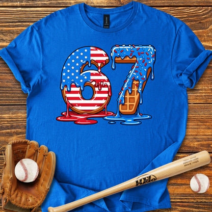 Baseball Drip 67 USA Adult T-Shirt