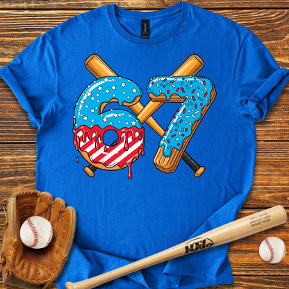 Baseball Drip 67 USA Adult T-Shirt