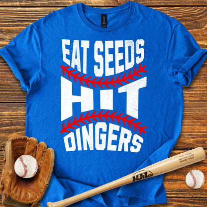 Eat Seeds Hit Dingers Adult T-Shirt