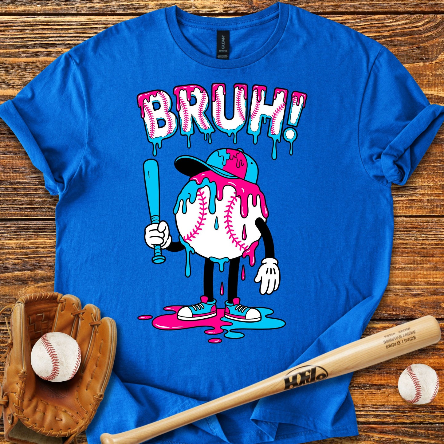Bruh Baseball Drip Adult T-Shirt