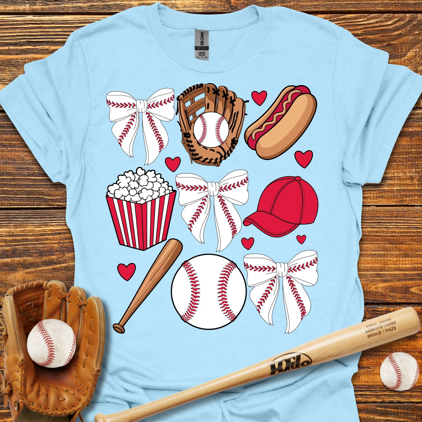 Baseball Coquette Bow Adult T-Shirt