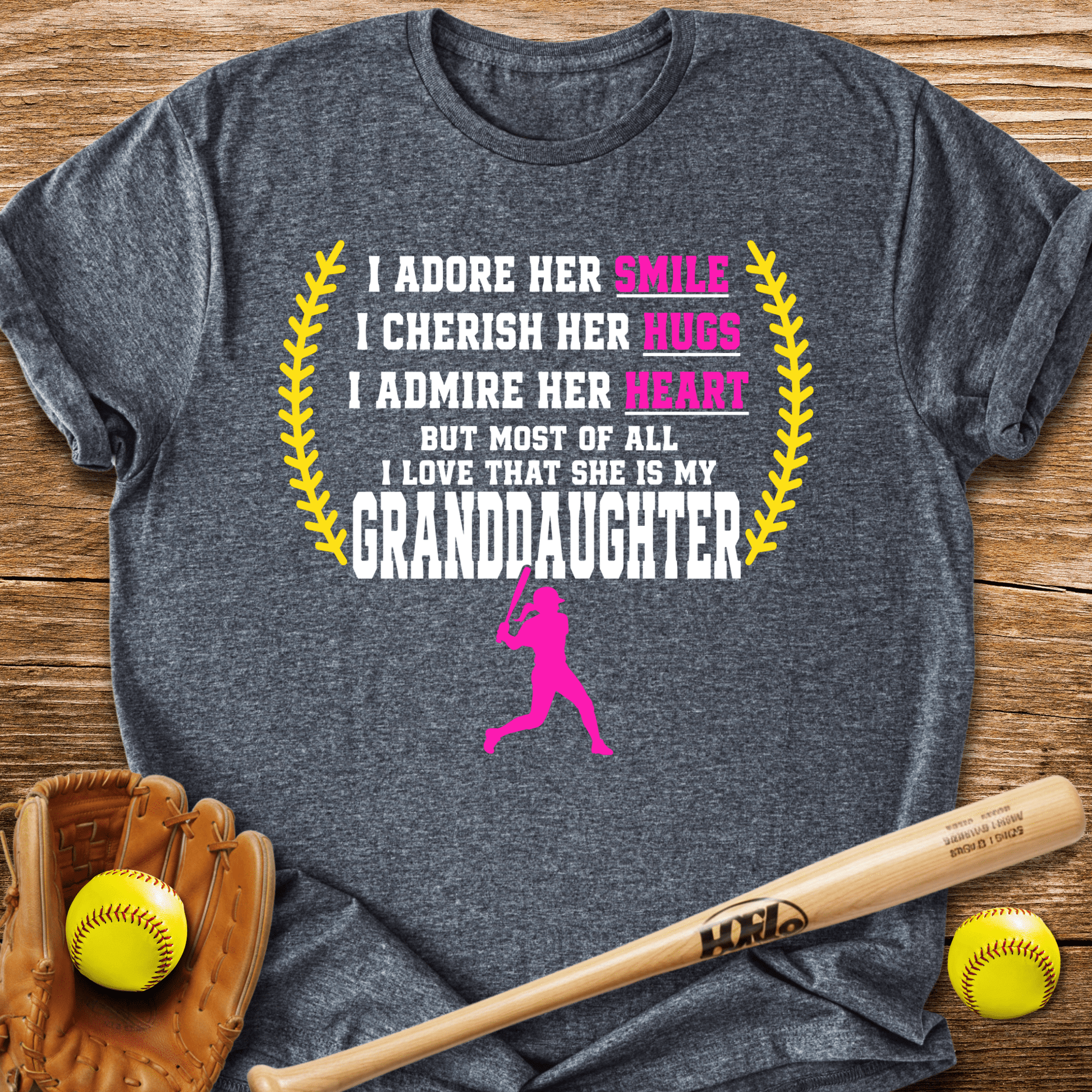 Adores Her Granddaughter T-Shirt - HomeRun PrintsT-Shirt