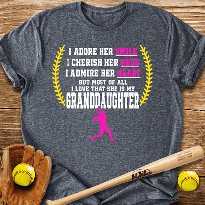 Adores Her Granddaughter T-Shirt - HomeRun PrintsT-Shirt
