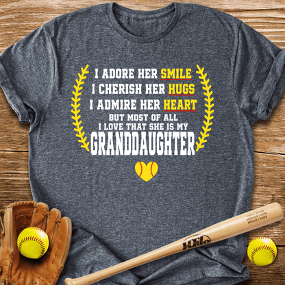 Adores Her Granddaughter T-Shirt - HomeRun PrintsT-Shirt
