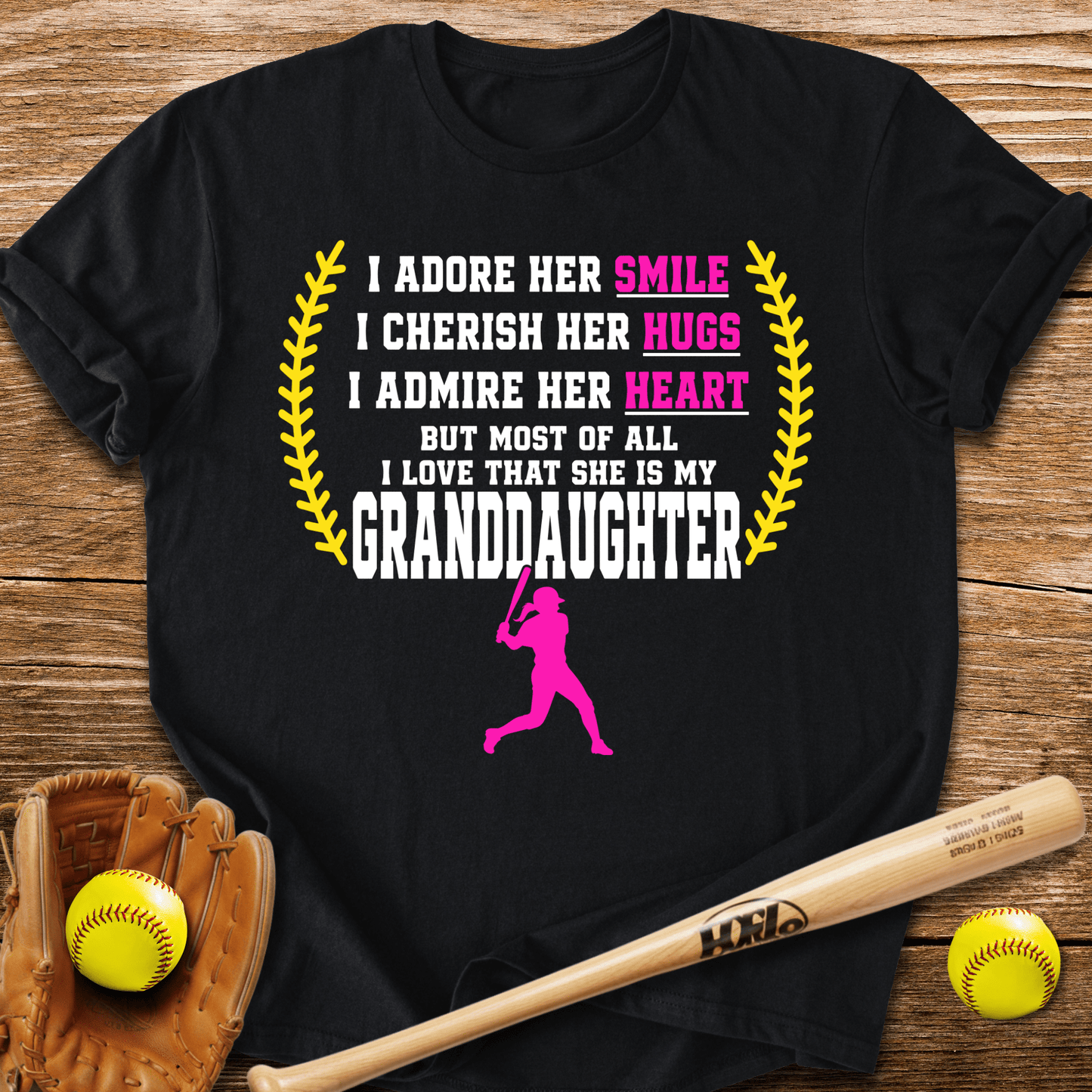 Adores Her Granddaughter T-Shirt - HomeRun PrintsT-Shirt