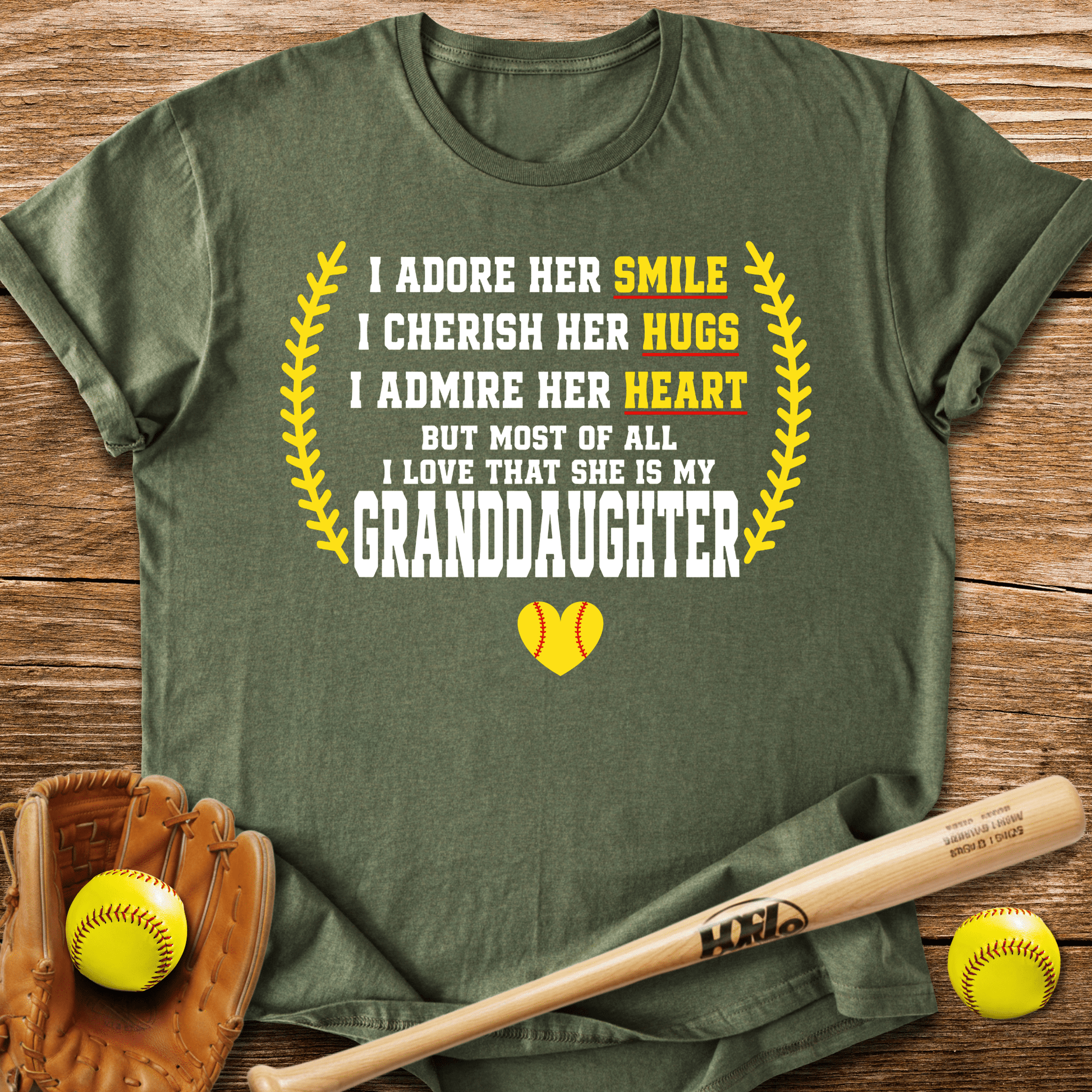 Adores Her Granddaughter T-Shirt - HomeRun PrintsT-Shirt