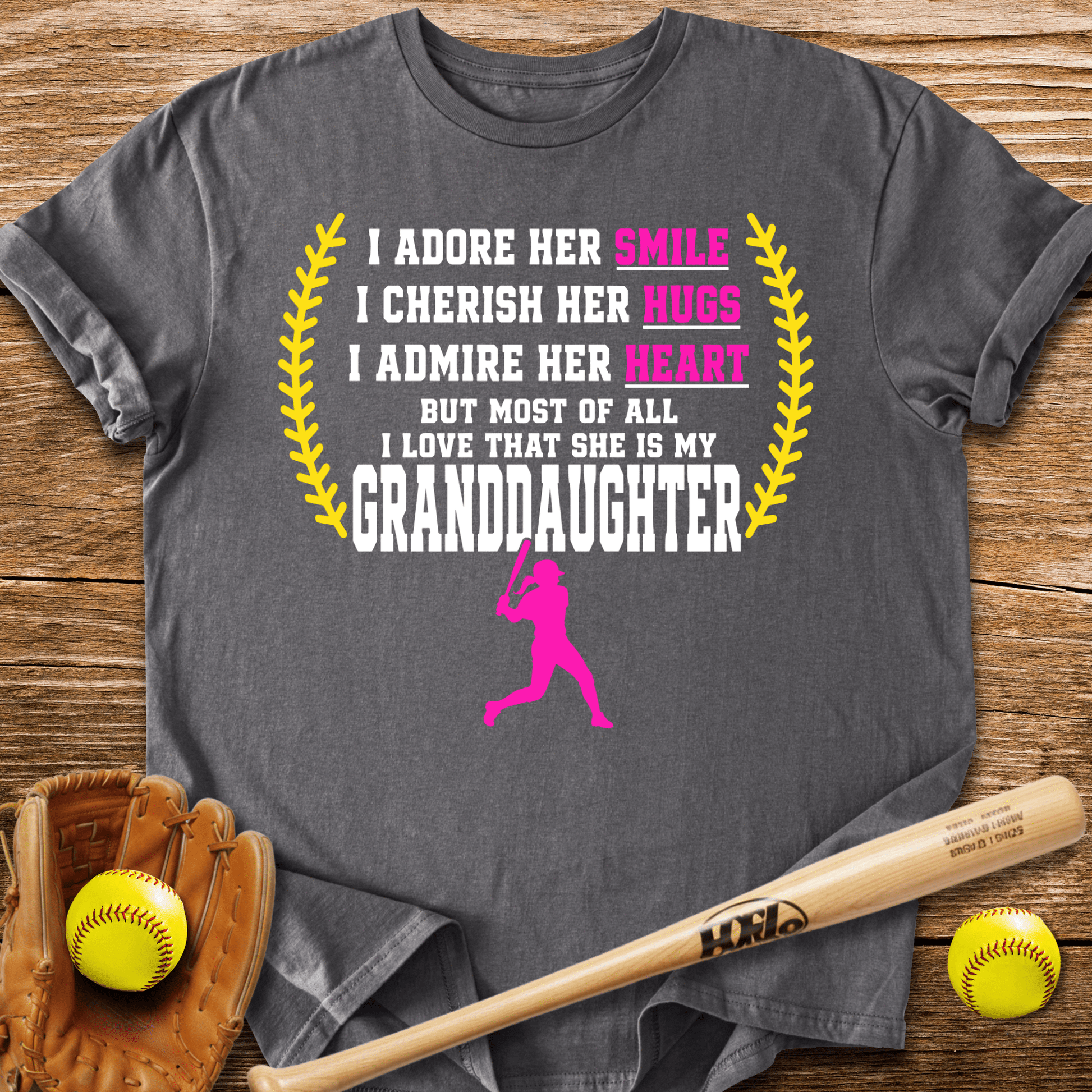 Adores Her Granddaughter T-Shirt - HomeRun PrintsT-Shirt