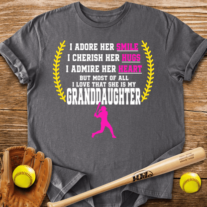 Adores Her Granddaughter T-Shirt - HomeRun PrintsT-Shirt