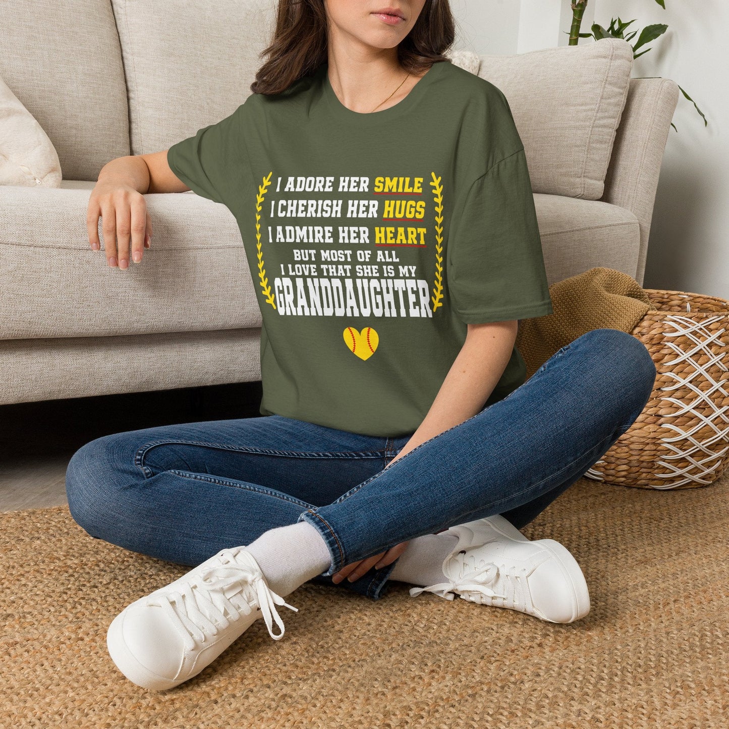 Adores Her Granddaughter T-Shirt - HomeRun PrintsT-Shirt