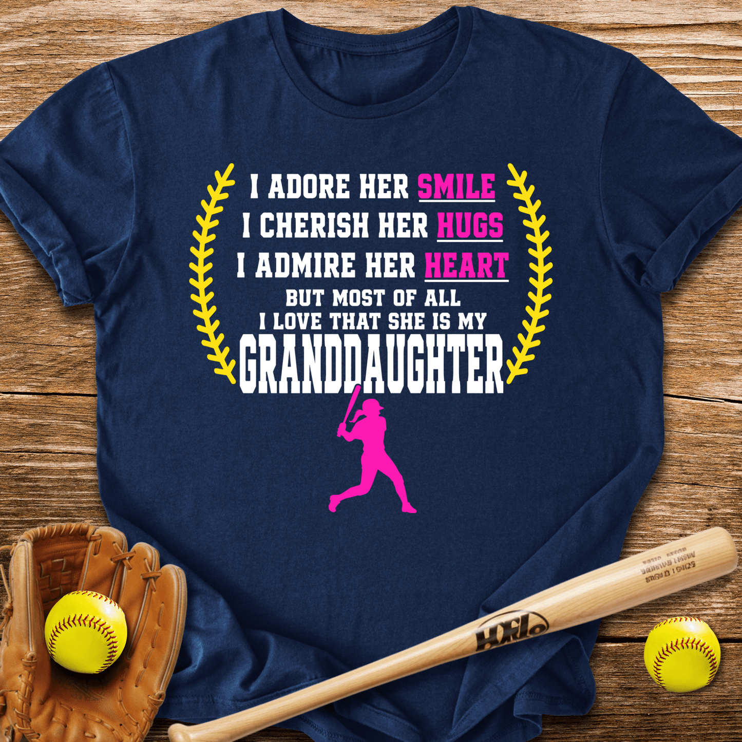 Adores Her Granddaughter T-Shirt - HomeRun PrintsT-Shirt