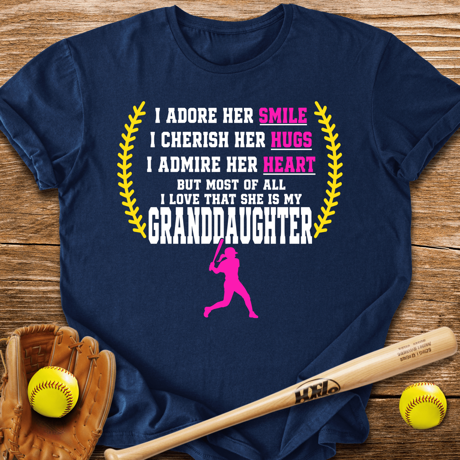 Adores Her Granddaughter T-Shirt - HomeRun PrintsT-Shirt