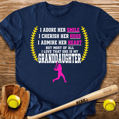 Adores Her Granddaughter T-Shirt - HomeRun PrintsT-Shirt
