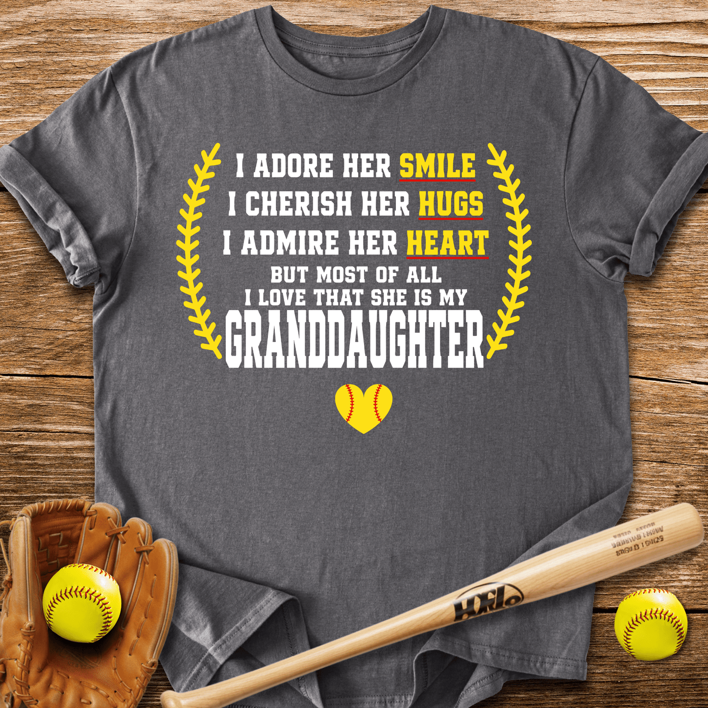 Adores Her Granddaughter T-Shirt - HomeRun PrintsT-Shirt