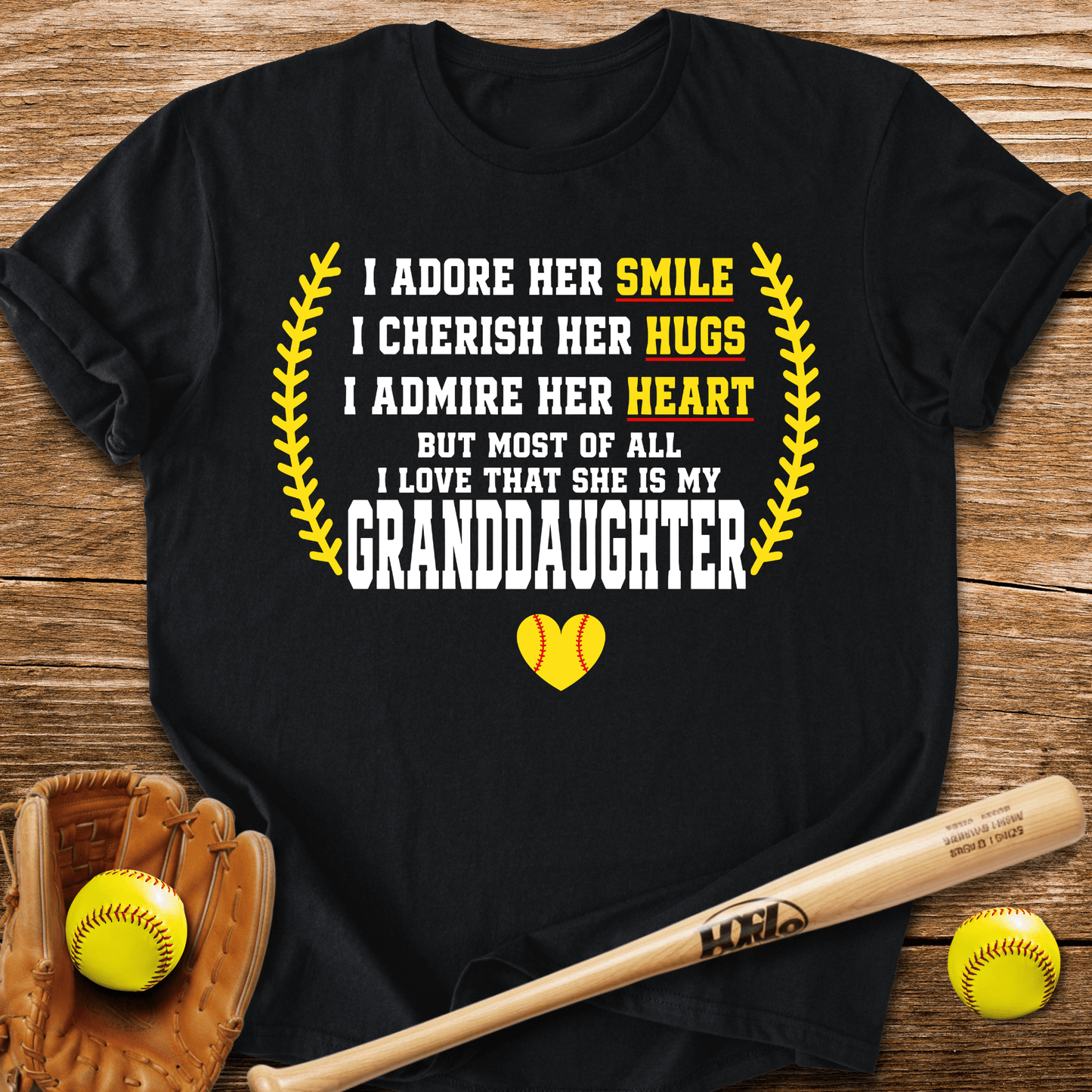Adores Her Granddaughter T-Shirt - HomeRun PrintsT-Shirt