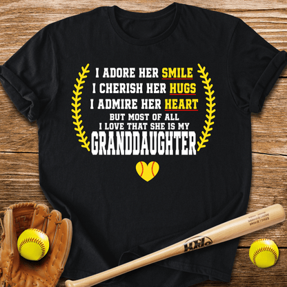 Adores Her Granddaughter T-Shirt - HomeRun PrintsT-Shirt