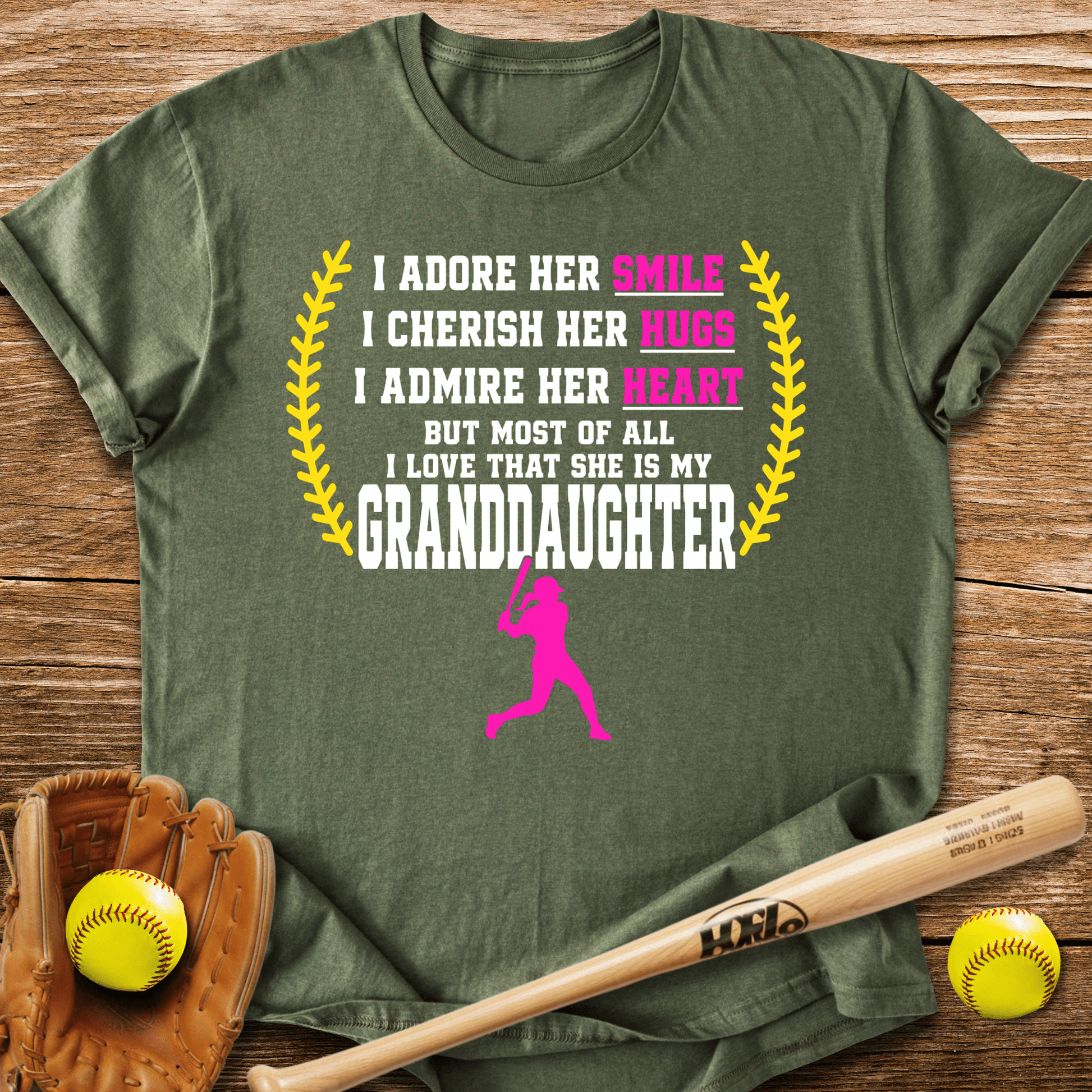 Adores Her Granddaughter T-Shirt - HomeRun PrintsT-Shirt