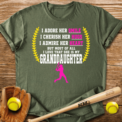 Adores Her Granddaughter T-Shirt - HomeRun PrintsT-Shirt