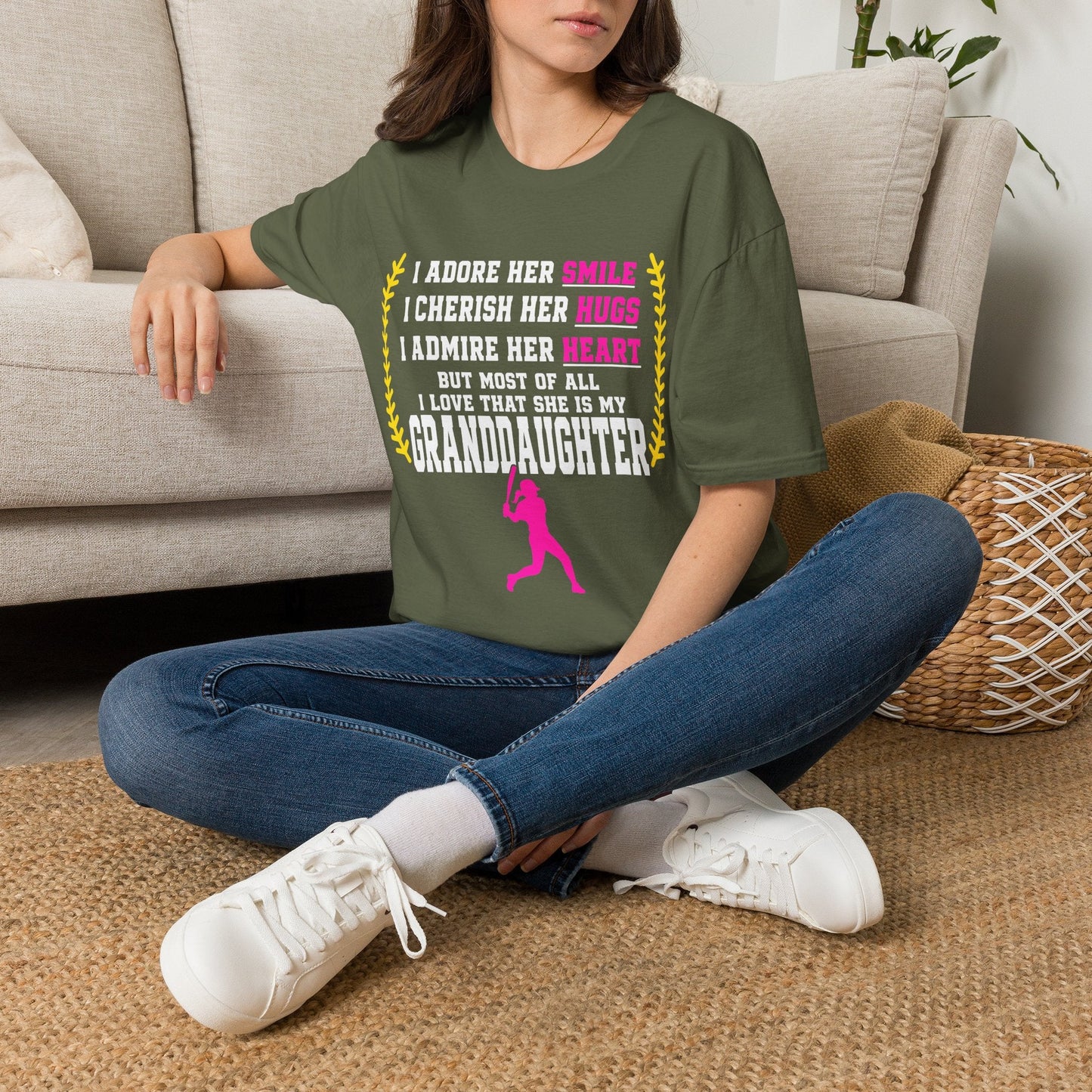 Adores Her Granddaughter T-Shirt - HomeRun PrintsT-Shirt