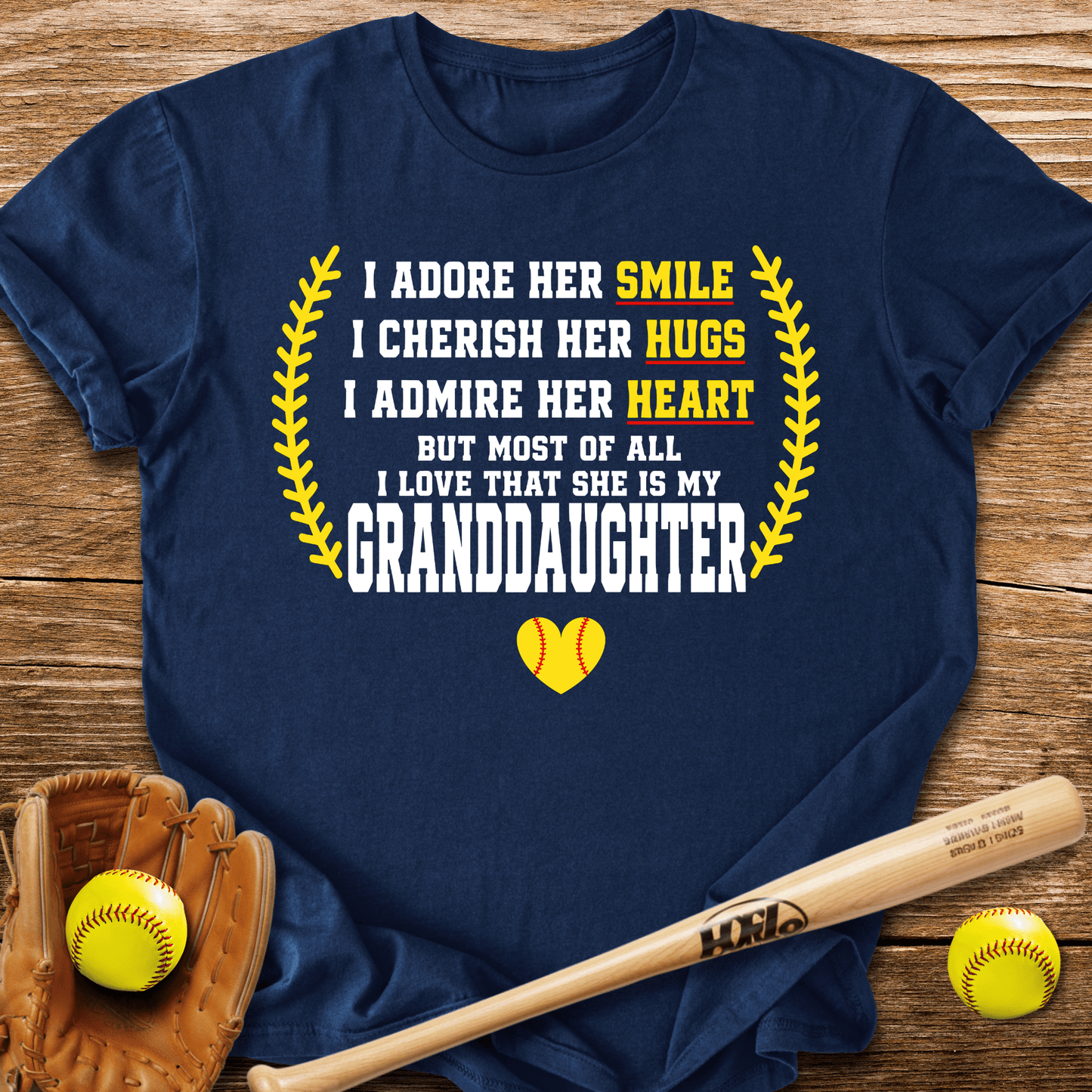 Adores Her Granddaughter T-Shirt - HomeRun PrintsT-Shirt