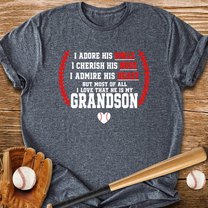 Adores Her Grandson - HomeRun PrintsT-Shirt