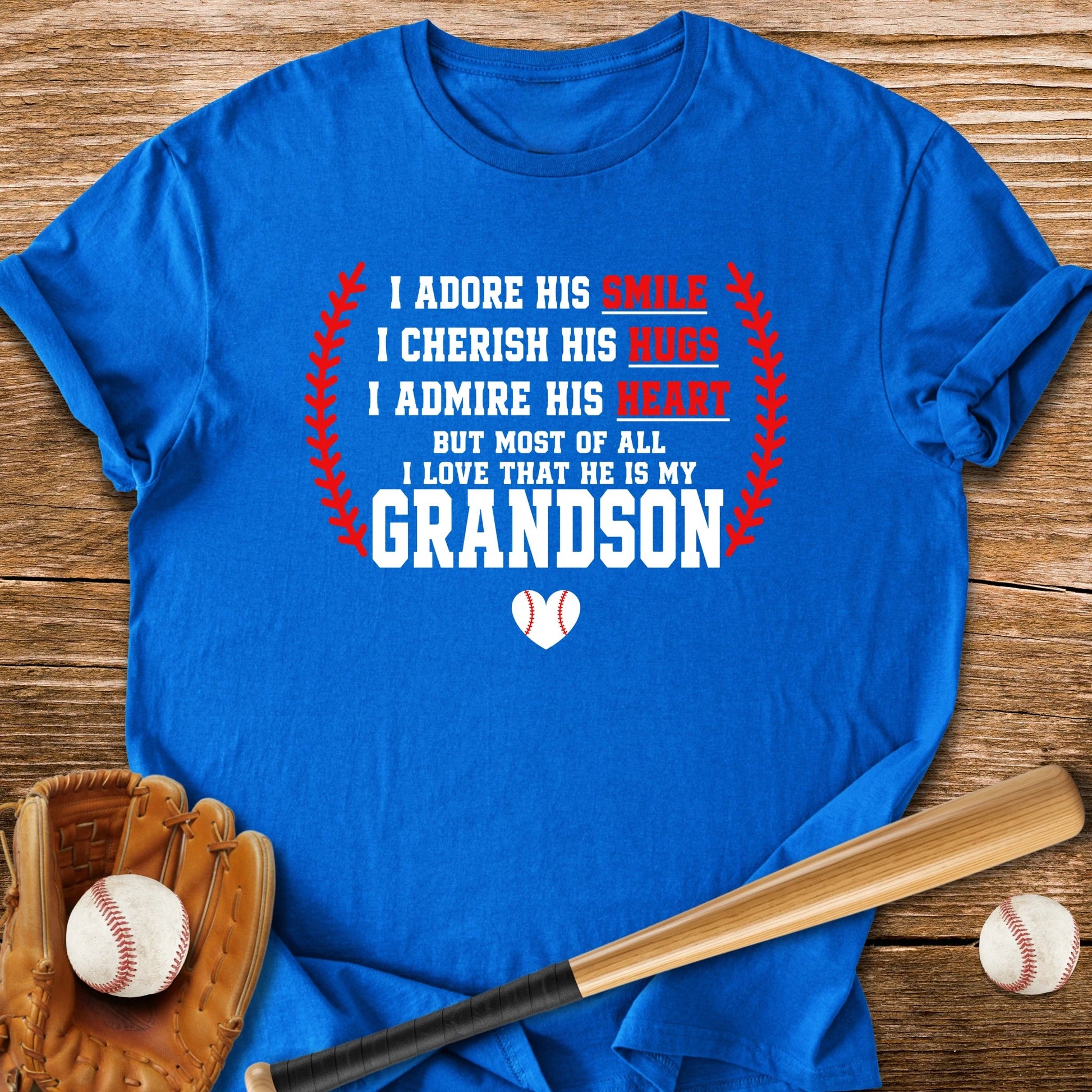 Adores Her Grandson - HomeRun PrintsT-Shirt