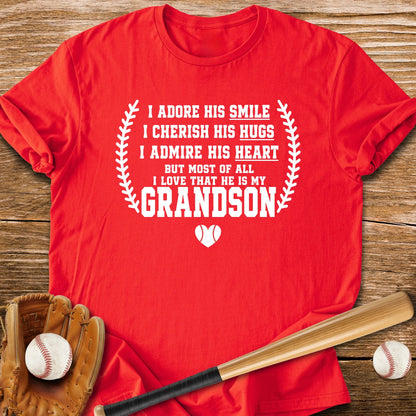 Adores Her Grandson - HomeRun PrintsT-Shirt