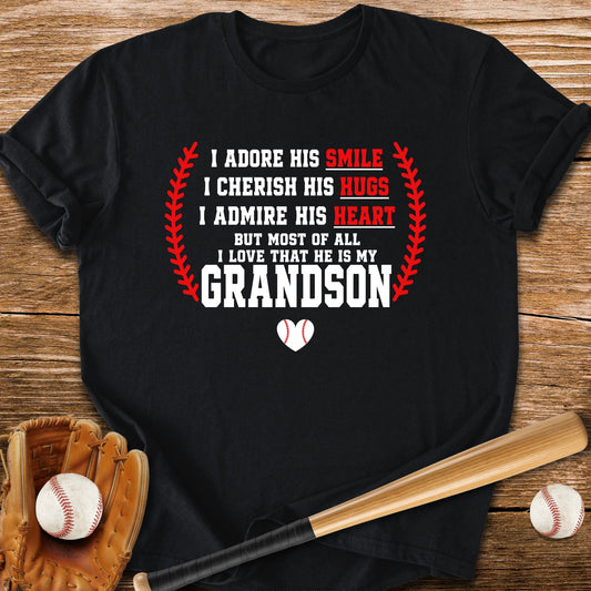 Adores Her Grandson - HomeRun PrintsT-Shirt